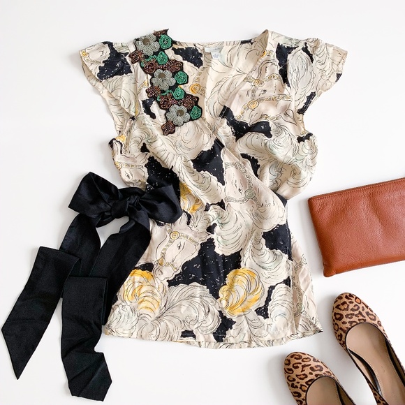 Anthropologie Tops - Anthropologie Odille Best in Show Silk Wrap Top